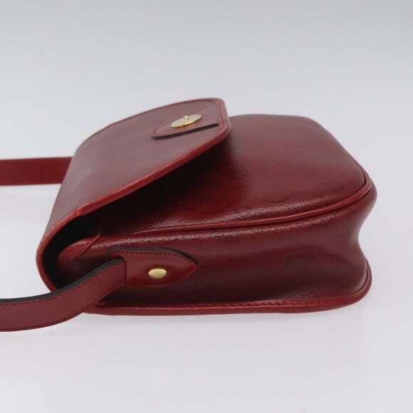 Christian Dior Honeycomb Canvas Shoulder Bag PVC Leather Red Gold Auth - Picture 2 of 16